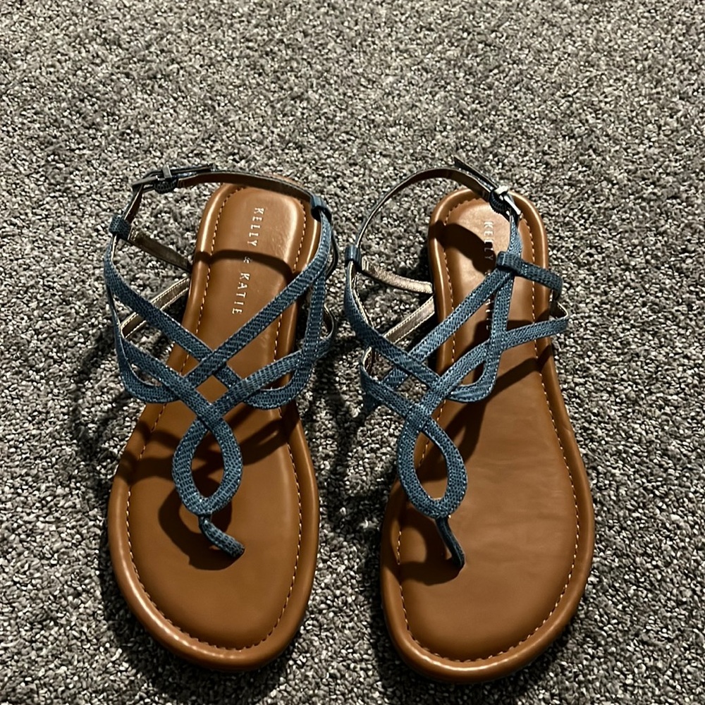 Blue strappy sandals
